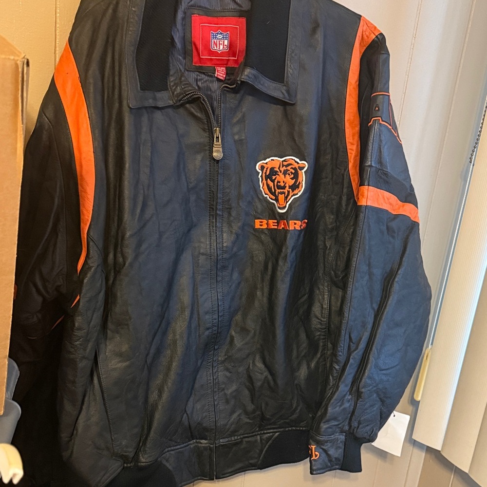 NFL Bears Black and Orange Varsity Jacket